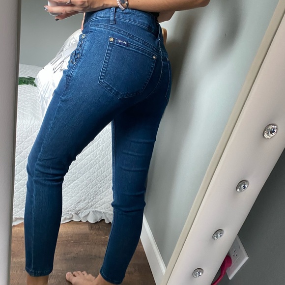 7 For All Mankind Jeans Tie Pockets Skinny Ankle - Picture 2 of 4